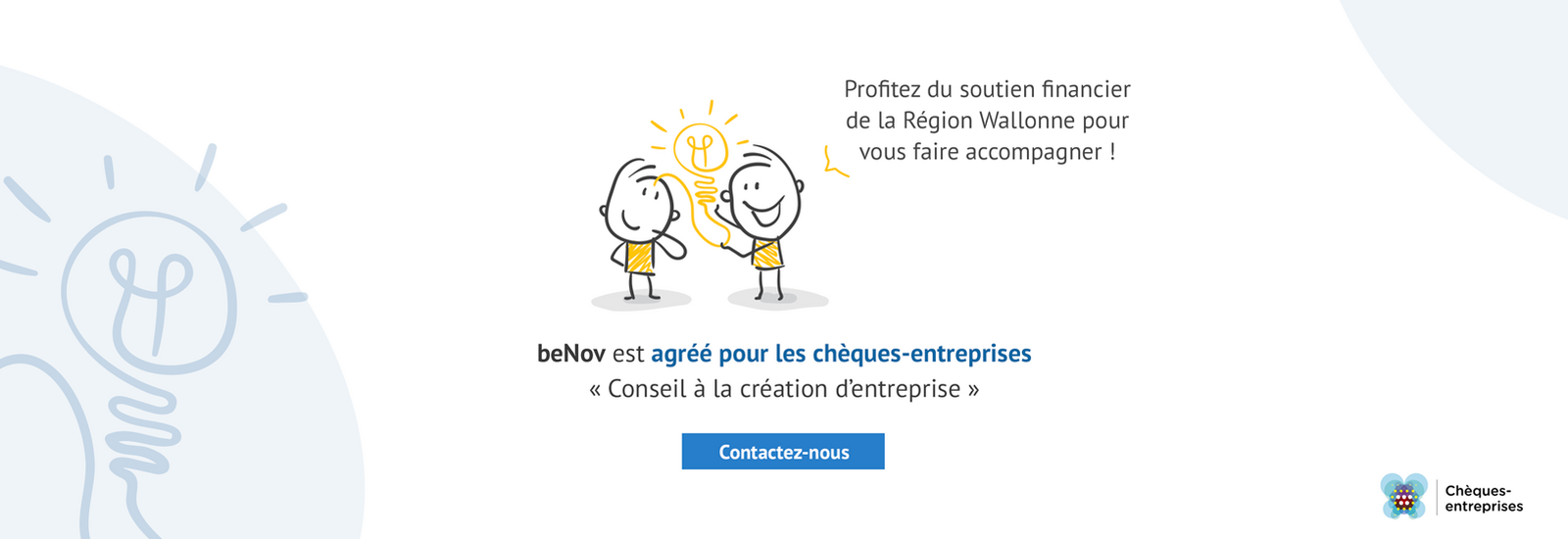 beNov - Sébastien Legrain | Chèques-entreprises - Conseil à la création d’entreprise